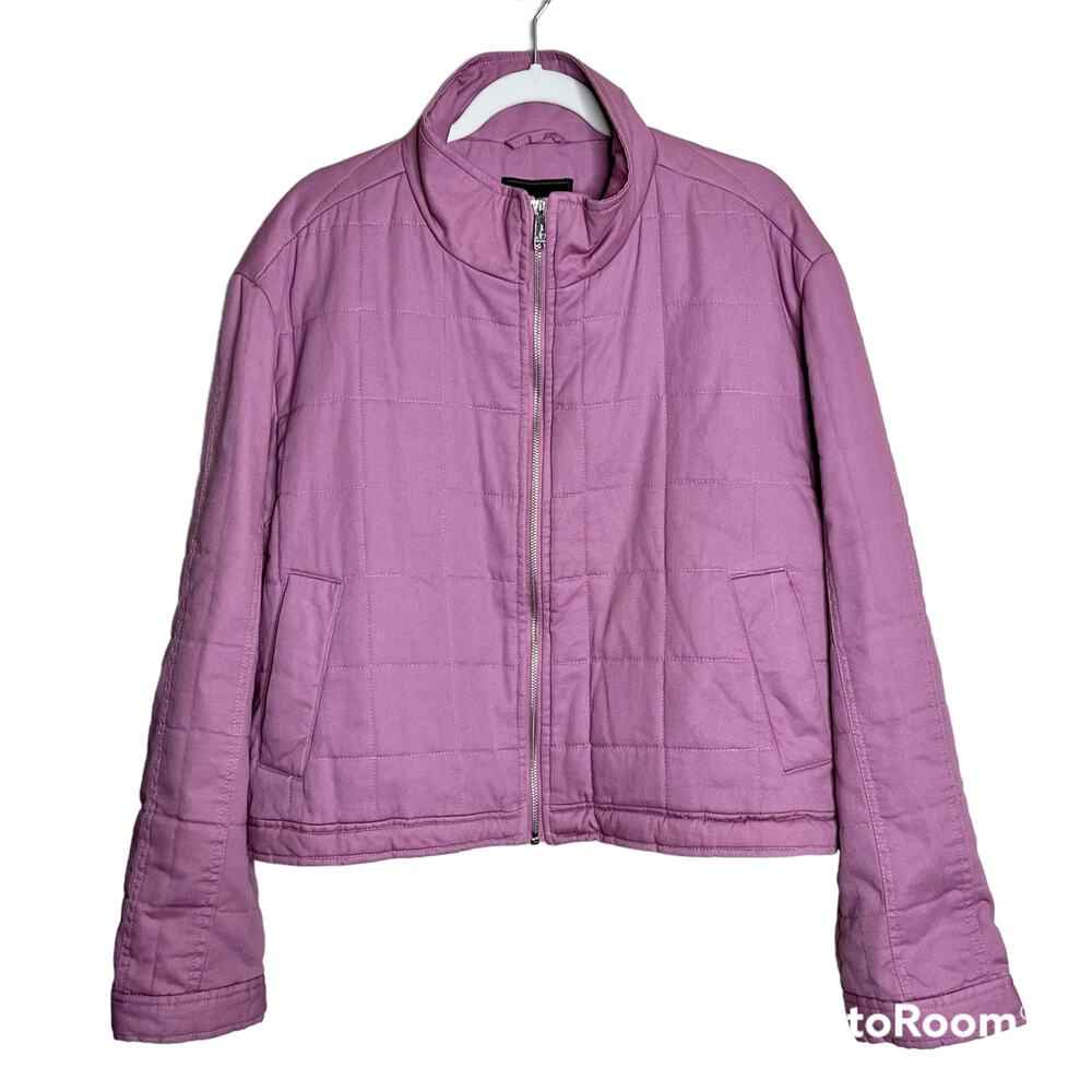 Sam Edelman Washed Cotton Quilted Jacket in Dusty Rose Size XL NWT flawed